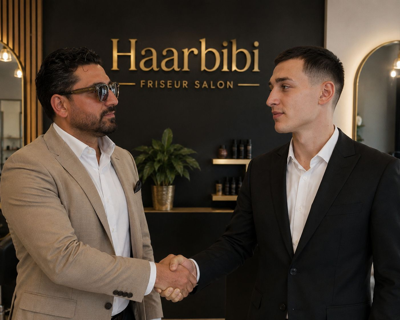 Haarbibi — Handshake with client